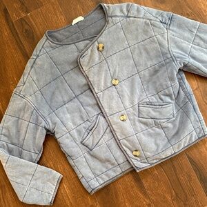 In Bloom Kids Quilted Blue Jacket